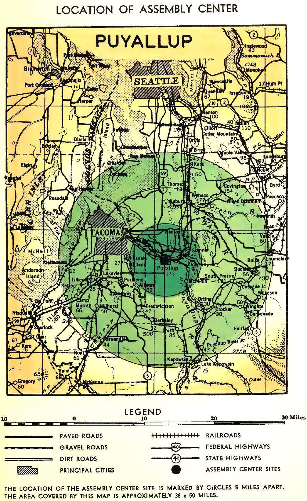 LOCATION OF PUYALLUP ASSEMBLY CENTER