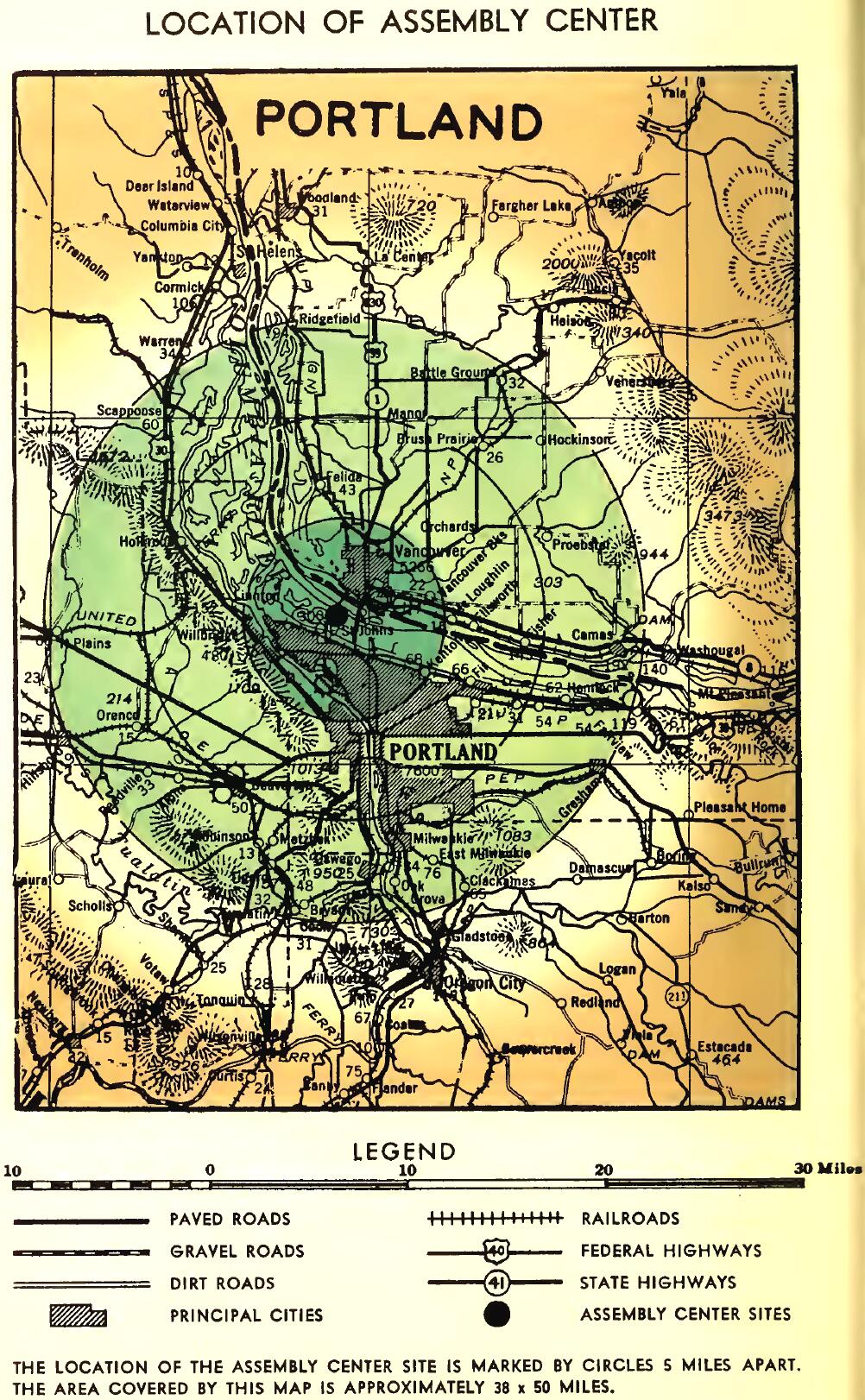 LOCATION OF PORTLAND ASSEMBLY CENTER