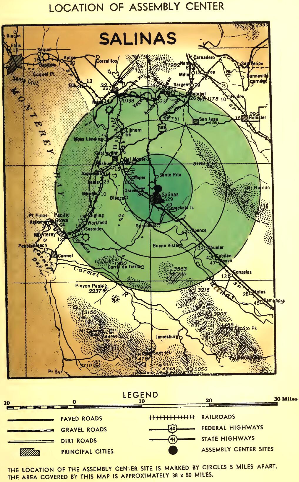 LOCATION OF SALINAS ASSEMBLY CENTER