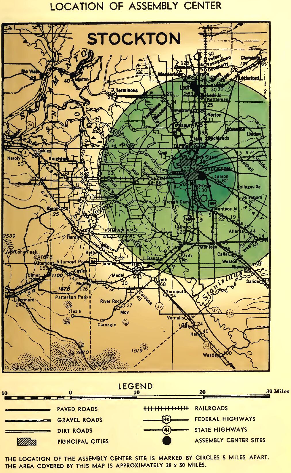 LOCATION OF STOCKTON ASSEMBLY CENTER