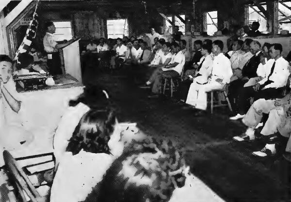 Group of evacuee representatives of the Santa Anita (California) Assembly Center