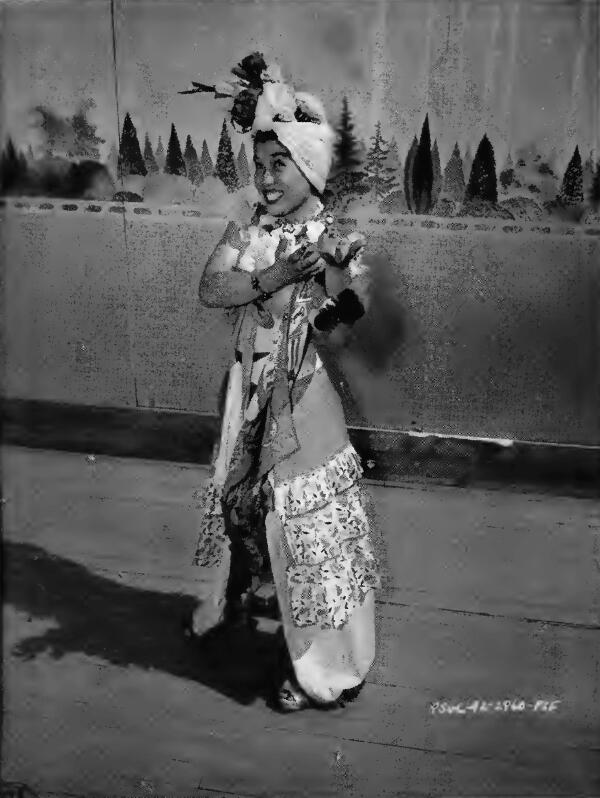 A Japanese girl impersonating a popular motion picture actress at Turlock (California) Assembly Center