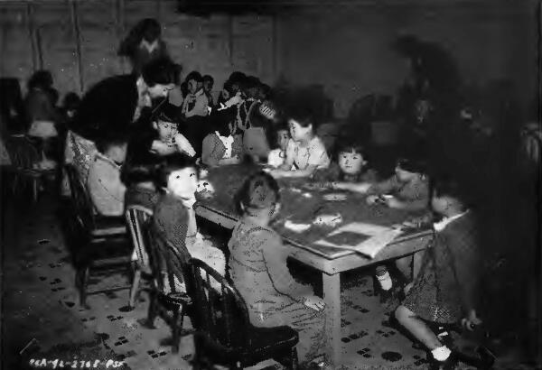 The kindergarten room at Portland (Oregon) Assembly Center