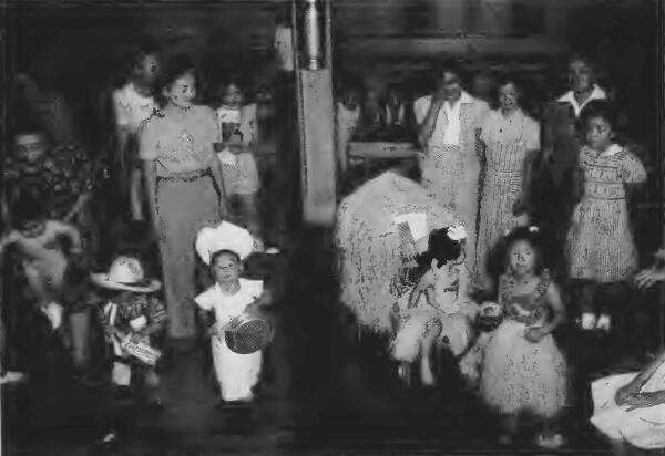 Kindergarten children dress in costume to take part in a baby parade and show at Santa Anita (California) Assembly Center