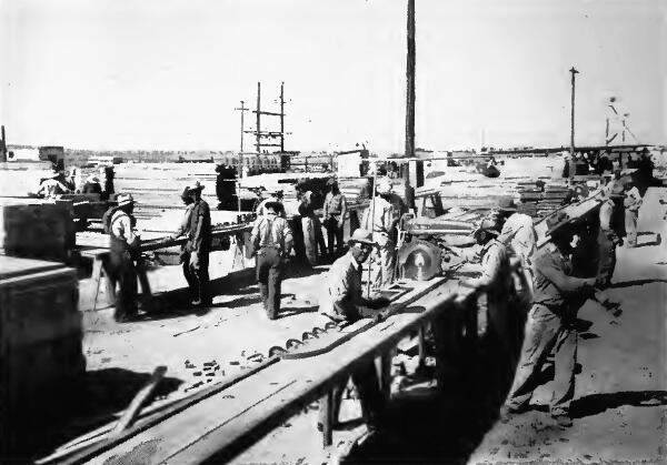 Construction operations at Heart Mountain Relocation Center, near Cody, Wyoming