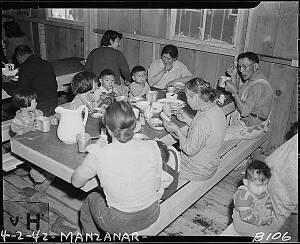 Family meal, Manzanar, 1942