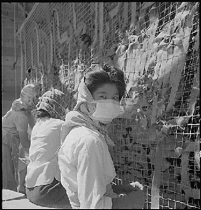 Manzanar Relocation Center - Making camouflage nets