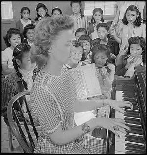 Music class, Heart Mountain, 1943