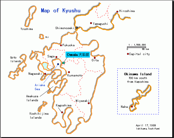 Map of Kyushu